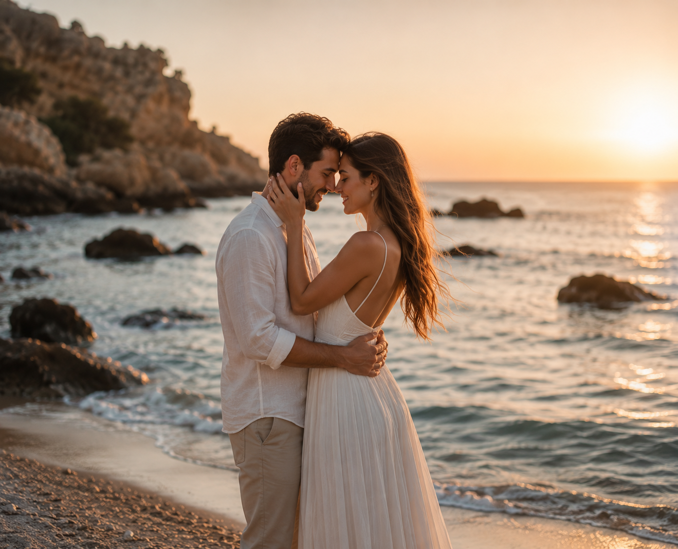 Paarshooting am Strand von Mallorca
