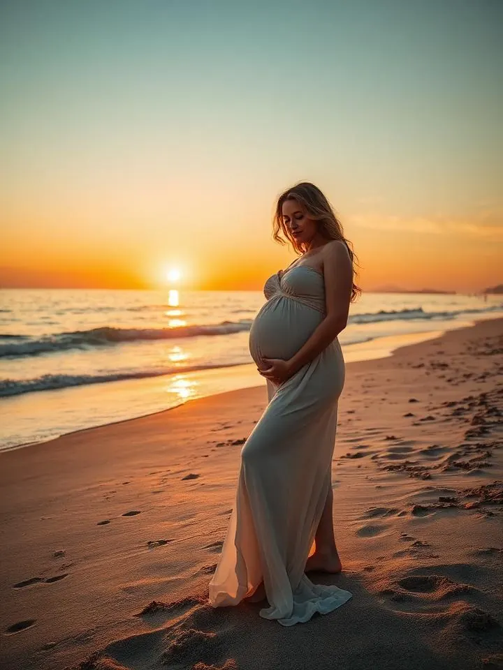 Babybauchshooting am Strand von Mallorca