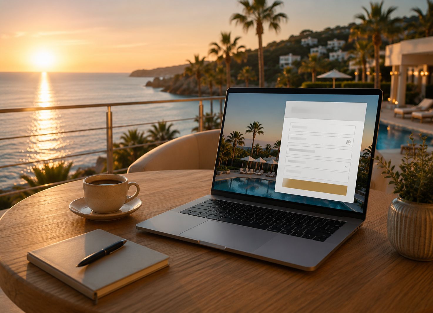 Hände tippen auf einem Laptop am hellen Fenster, um eine Anfrage zu senden