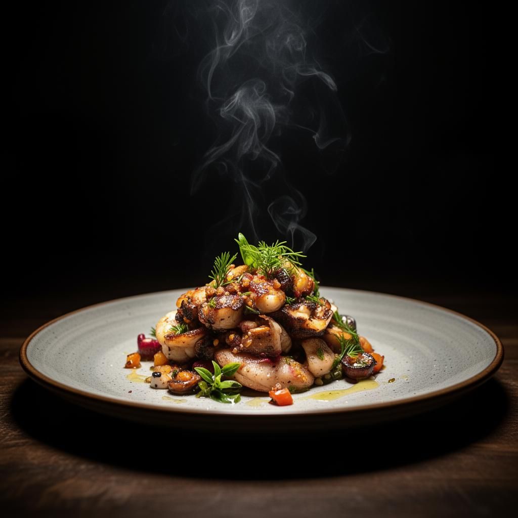 Eindrucksvoll präsentierter Signature Dish